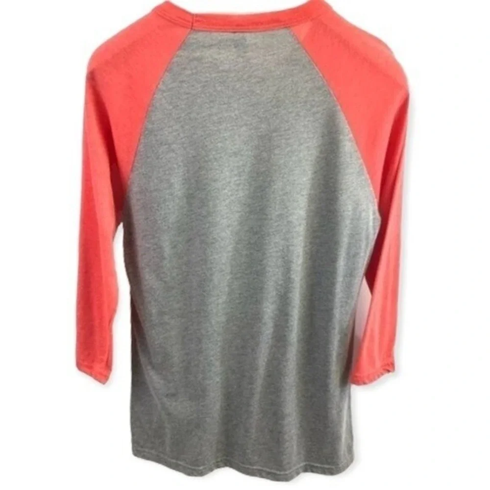 Bella‎ Canvas Shirt Size Small Pullover Grey Coral Raglan Humorous Foodie Casual